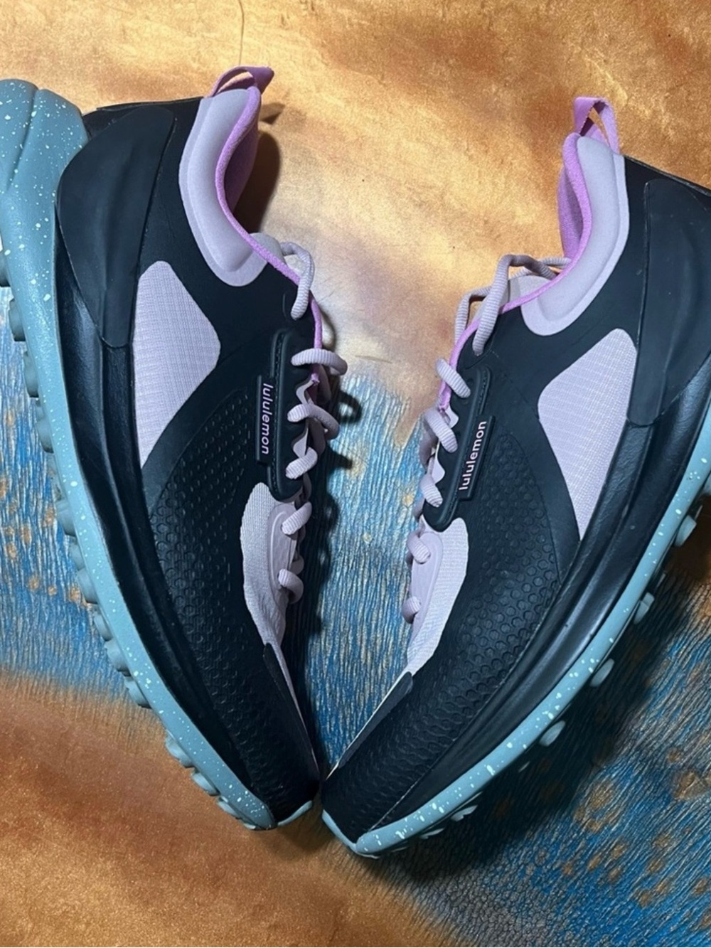 Lululemon Blissfeel Trail Womens Running Shoe Mink Berry/Black/Misty Glade 8.5 - Picture 4 of 10